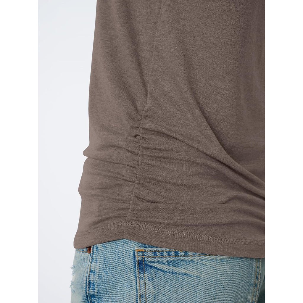 Women's Square Neck Ruched Tank Top Coffee Grey