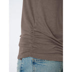 Women's Square Neck Ruched Tank Top Coffee Grey