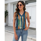 Women's Loose Fit V-Neck Tank Top Multicolor
