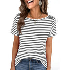 ANRABESS Womens Boat Neck Tops Short Sleeve T-Shirts Causal Fashion Tee Shirts 2026 Summer Spring Clothes