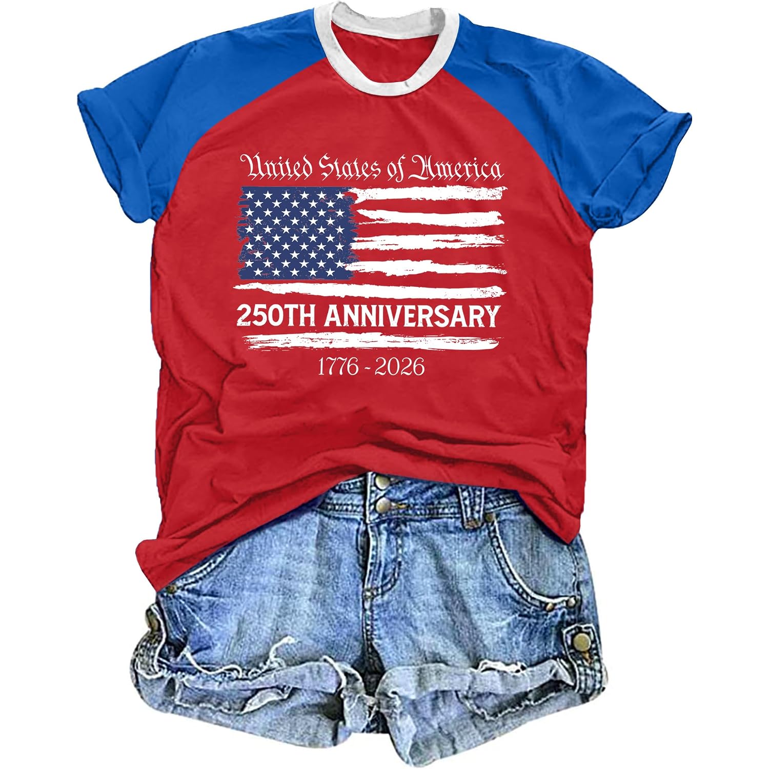 250th Anniversary USA Shirt Women: American Flag Tshirt 250 Years T-Shirts 4th of July Shirts Patriotic Tops