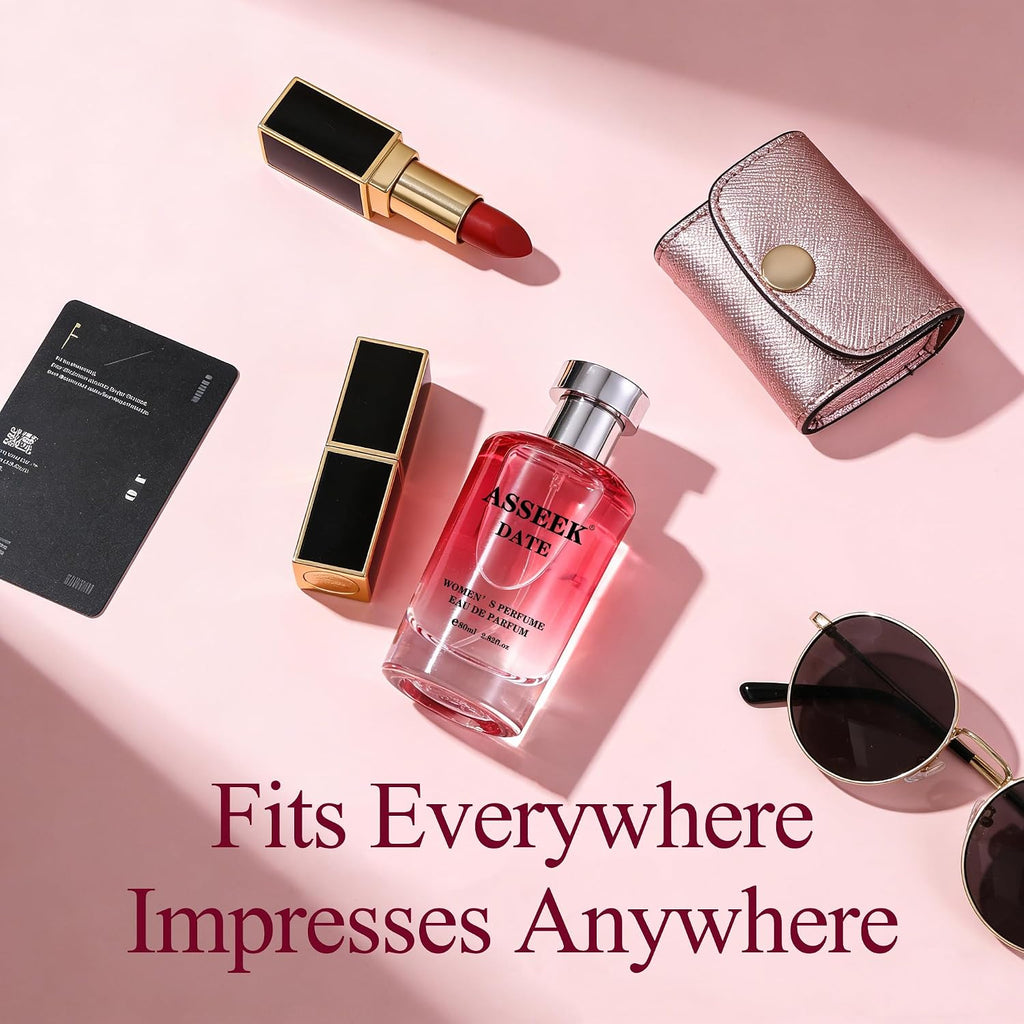 DATE Women's Eau de Parfum 80ml/2.82fl oz, Oriental Floral Scent with Pistachio Almond Jasmine Vanilla Notes, Long-Lasting Fragrance for Date & Gift