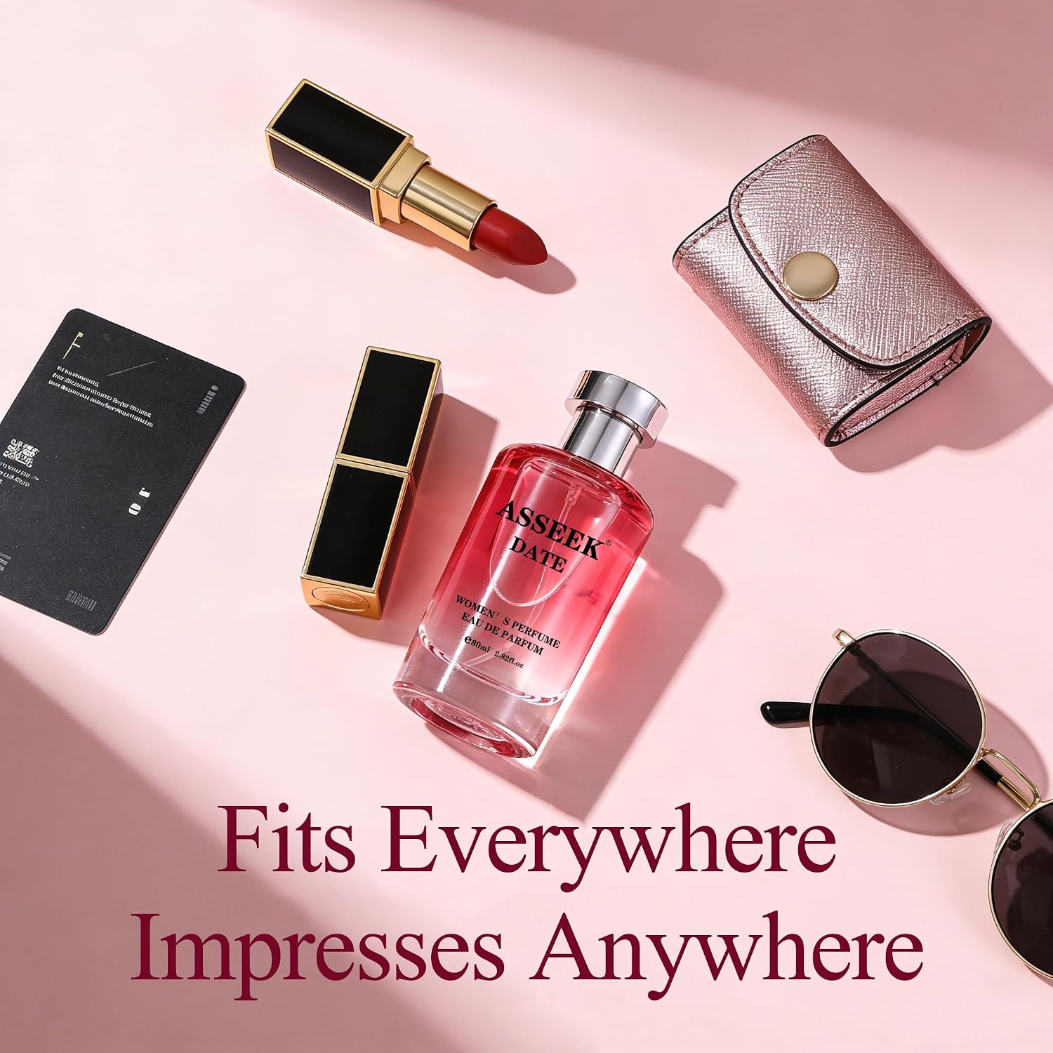 DATE Women's Eau de Parfum 80ml/2.82fl oz, Oriental Floral Scent with Pistachio Almond Jasmine Vanilla Notes, Long-Lasting Fragrance for Date & Gift