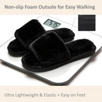 Women's Slippers Fluffy Black