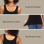 Women's Ribbed Scoop Neck Tank Top Olive Green/Dark Blue/Nude/White/Black