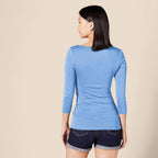 Amazon Essentials Women's Slim-Fit 3/4 Sleeve Boat Neck Cotton Modal Micro Rib T-Shirt