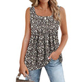 Zeagoo Women's Summer Tank Tops 2026 Pleated Square Neck Loose Fit Casual Flowy Tunic Sleeveless Shirts