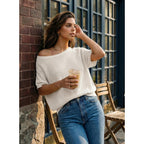 Women's Lightweight V-Neck Tunic Top White