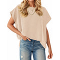 Women's Textured Ribbed Knit Tunic Top Apricot