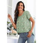 HOTGIFT Women Tops 2026 Summer Short Sleeve Chiffon T Shirts Blouse M-3XL