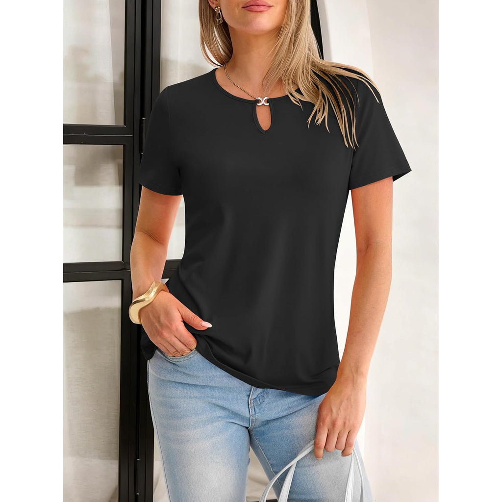 Women's Keyhole Neck T-Shirt Black