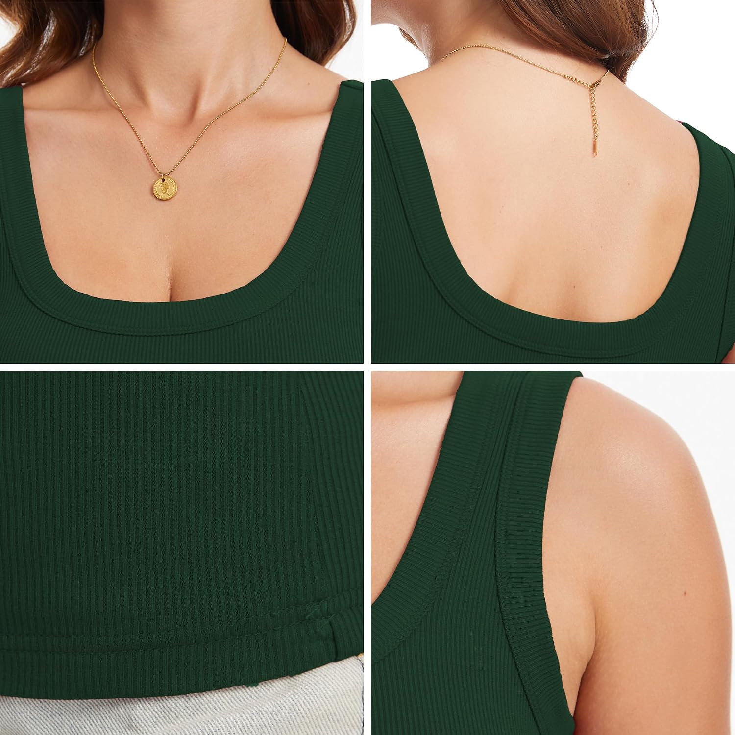 Womens Sleeveless Scoop Neck Tank Top Ribbed Fitted Summer Basic Slim Cute Tops 2026 Y2k Trendy Clothes