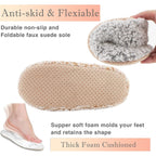 Women's Slippers Sherpa 2-pair Gray+taupe