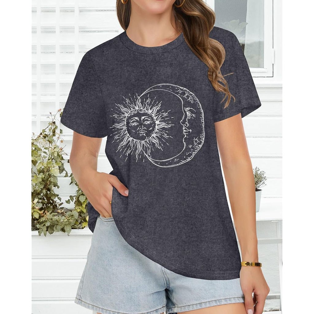 T Shirts for Women Summer Short Sleeve Crewneck Casual Cute Graphic Basic Tees Tops 2026