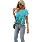 Sampeel Womens Summer Tops 2026 Cap Sleeve Trendy V Neck Loose Fit T Shirts
