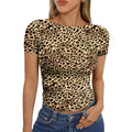 Trendy Queen Womens Boat Neck Short Sleeve T-Shirts Fitted Compression Basic Tops