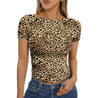 Trendy Queen Womens Boat Neck Short Sleeve T-Shirts Fitted Compression Basic Tops