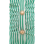 Women's Carayln Top  Button Down Shirt Emerald Stripe
