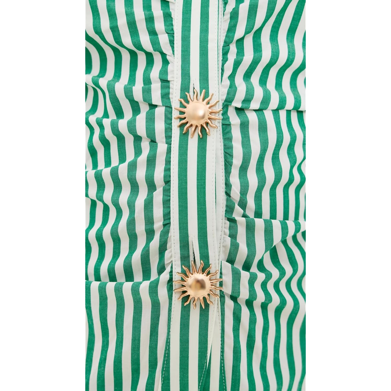 Women's Carayln Top  Button Down Shirt Emerald Stripe