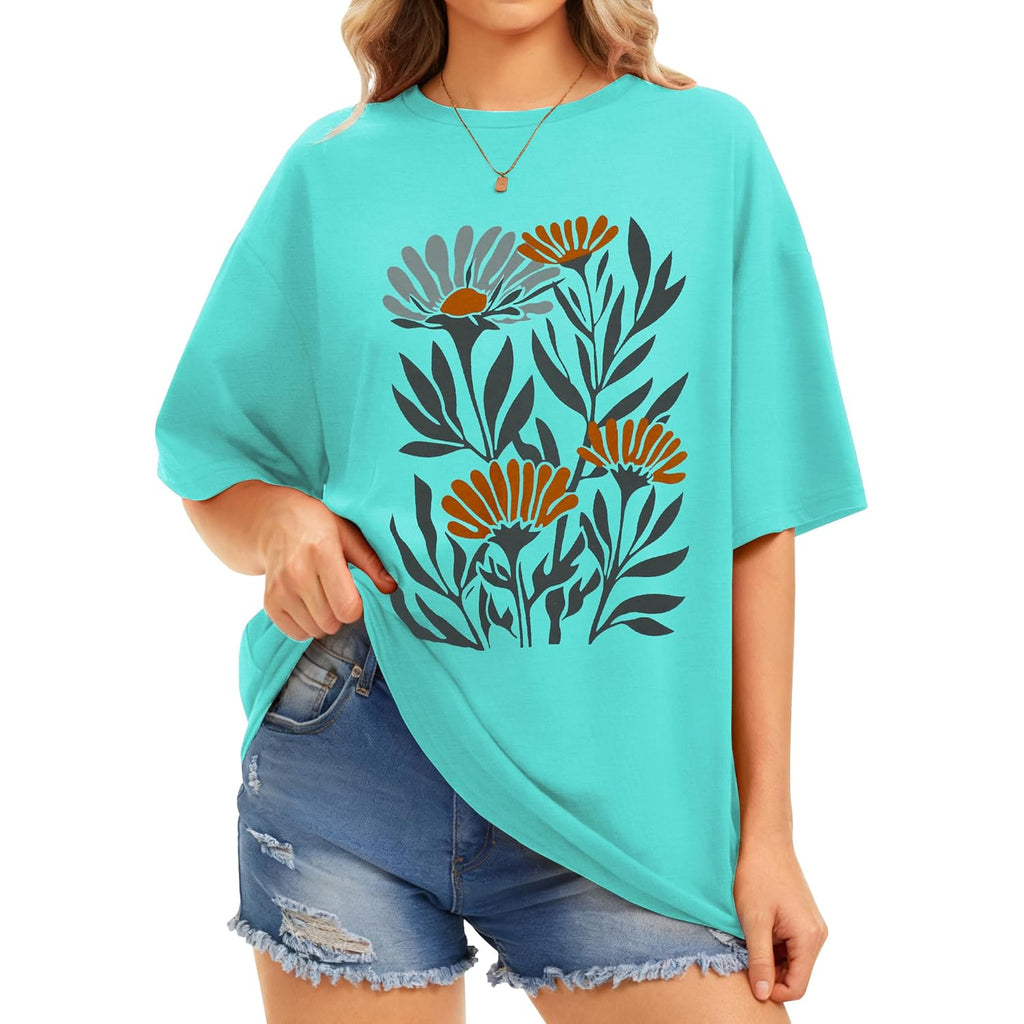 Womens Oversized T Shirts Loose Fit Graphic Tees Summer Casual Short Sleeve Tops 2026