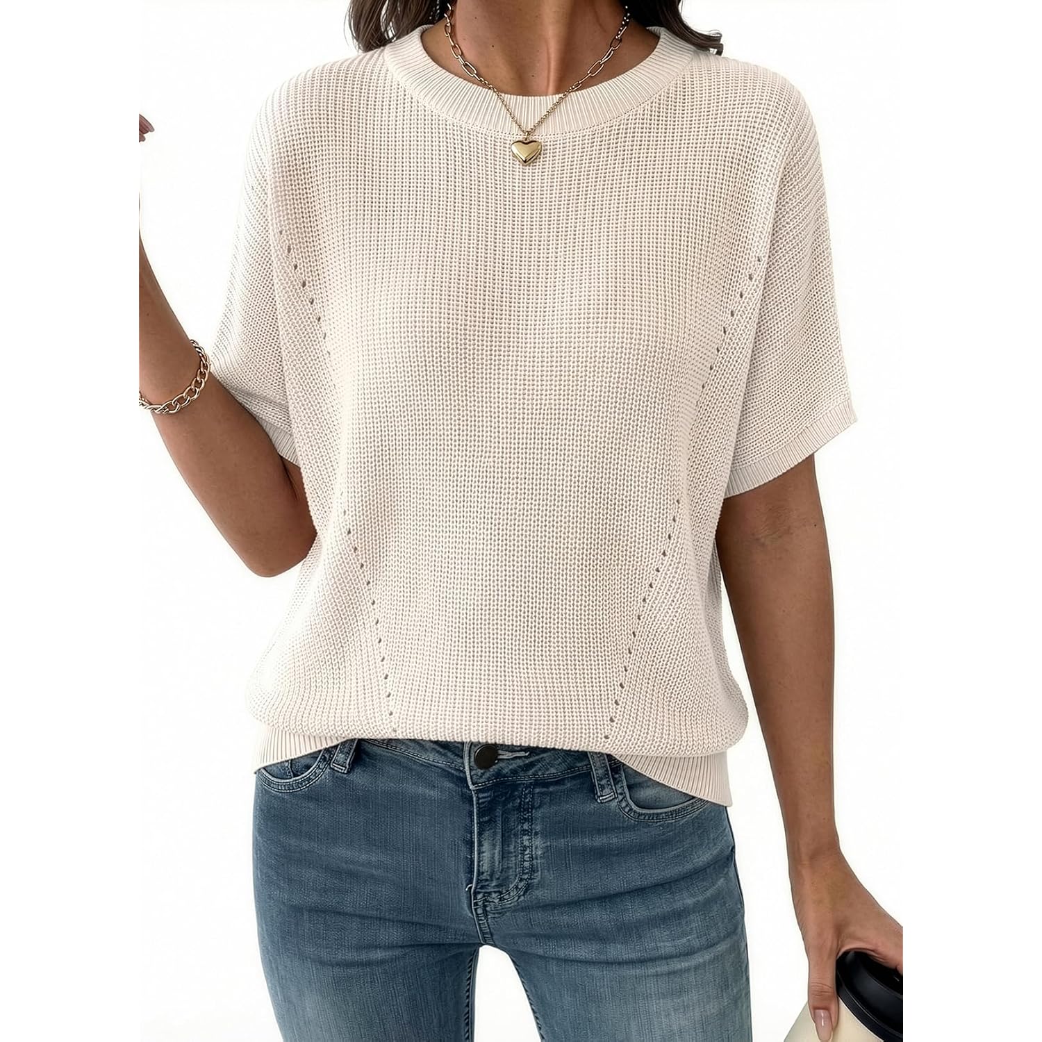 Women's Lightweight V-Neck Tunic Top White