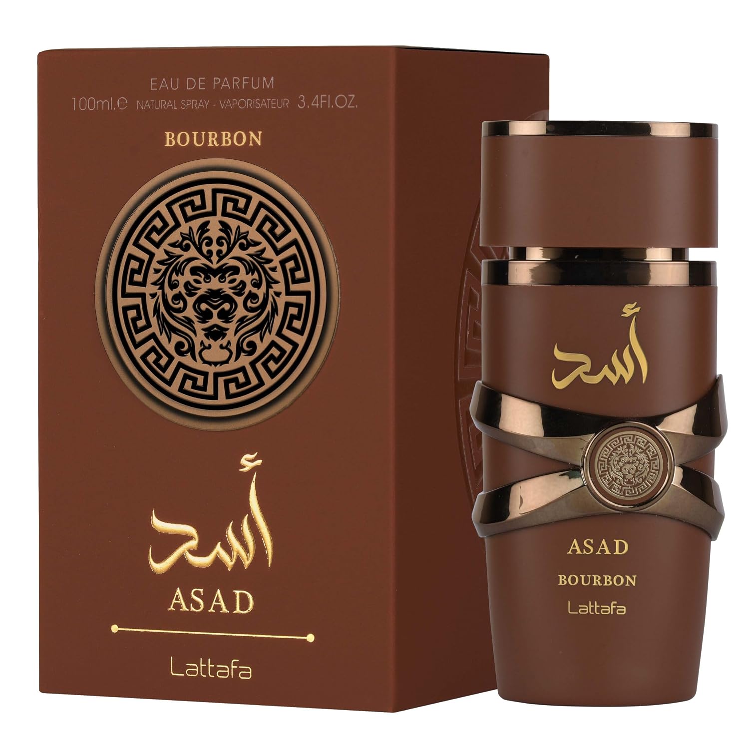 Lattafa Asad Bourbon for Unisex Eau de Parfum Spray, 3.4 Ounce / 100 ml | for Unisex