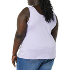 Women's Slim-Fit Scoop Neck Tank Top Black/Lavender