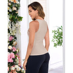 Smile Fish Women's Deep V Neck Sleeveless Tank Top Slim Fitting Cami Shirt Summer Basic Casual Top