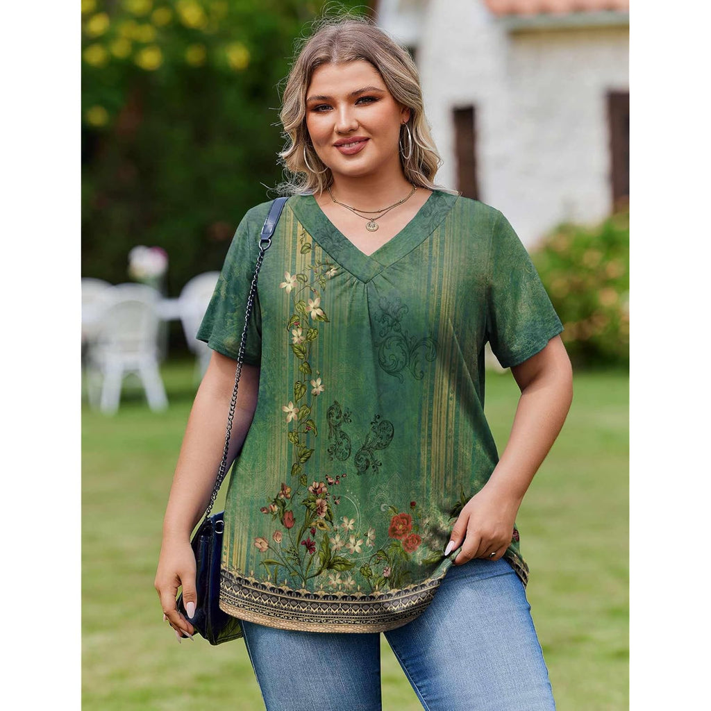 Women's Flowy V-Neck Tunic Top Mz839