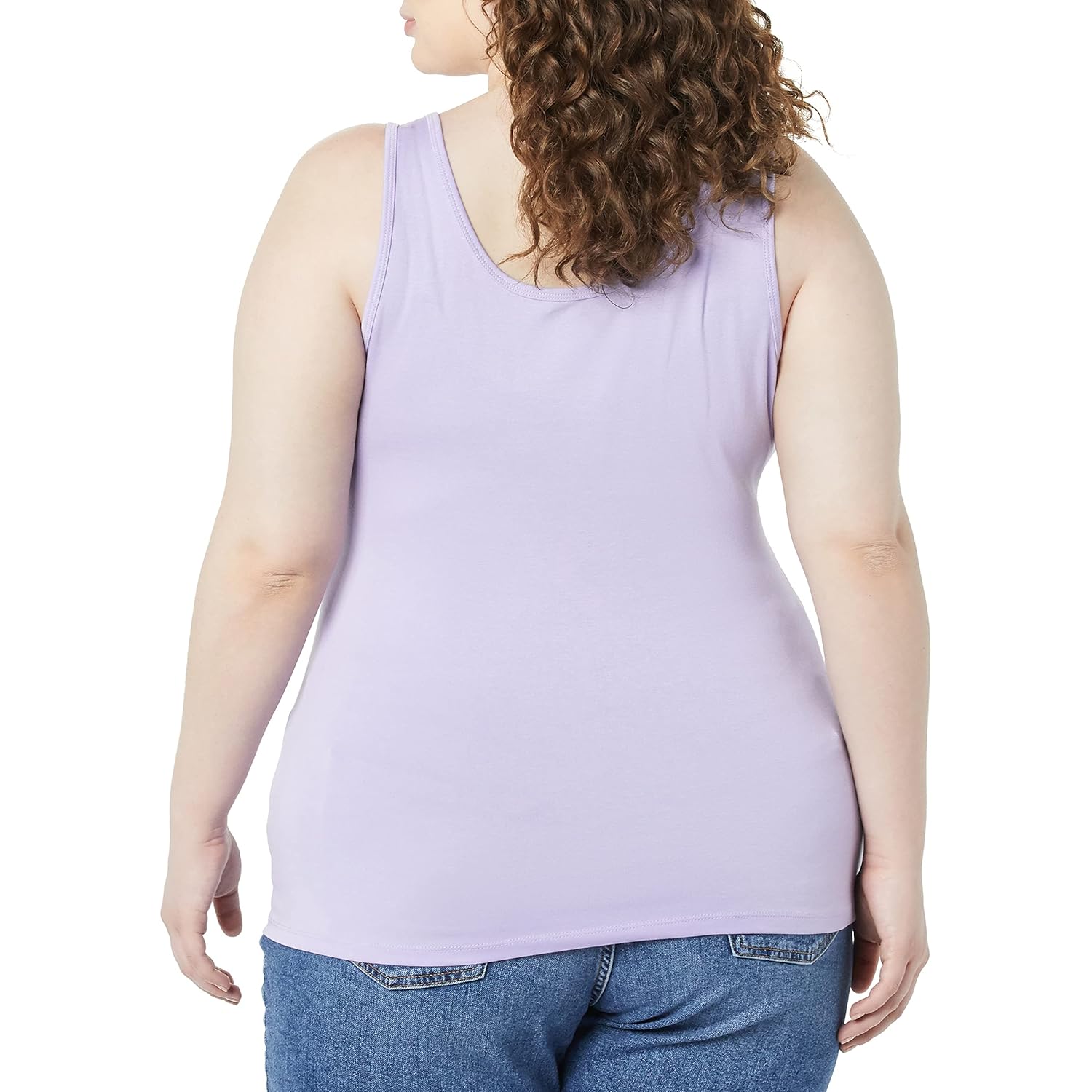 Women's Slim-Fit Scoop Neck Tank Top Black/Lavender