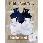 Danysu Double Lined Padded Racerback Stretchy Crop Tank Tops V Neck Slim Fitted Tee Workout Gym Yoga Y2K Going Out Camisole