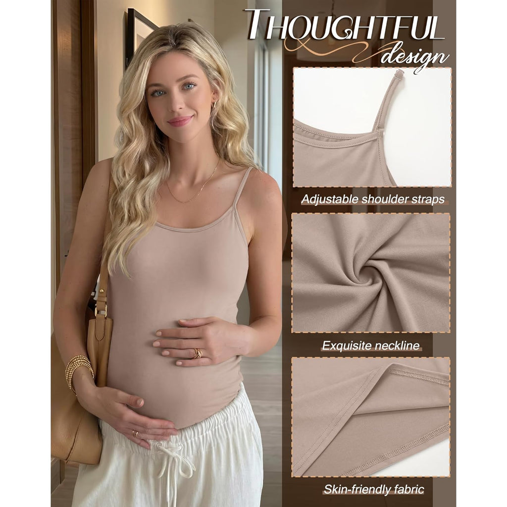 Women's Maternity Camisole Tank Top Nude/White/Black