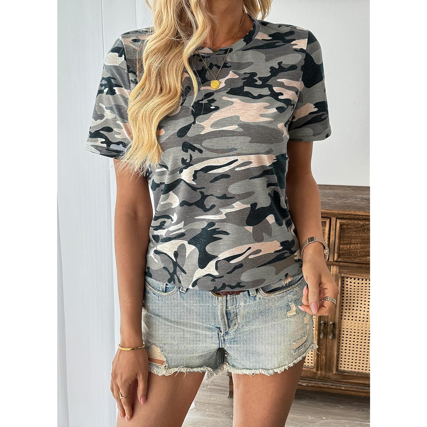 EVALESS Womens Summer Tops Casual Graphic Tees Crewneck Short Sleeve Shirts Spring 2026 Fashion T Shirts