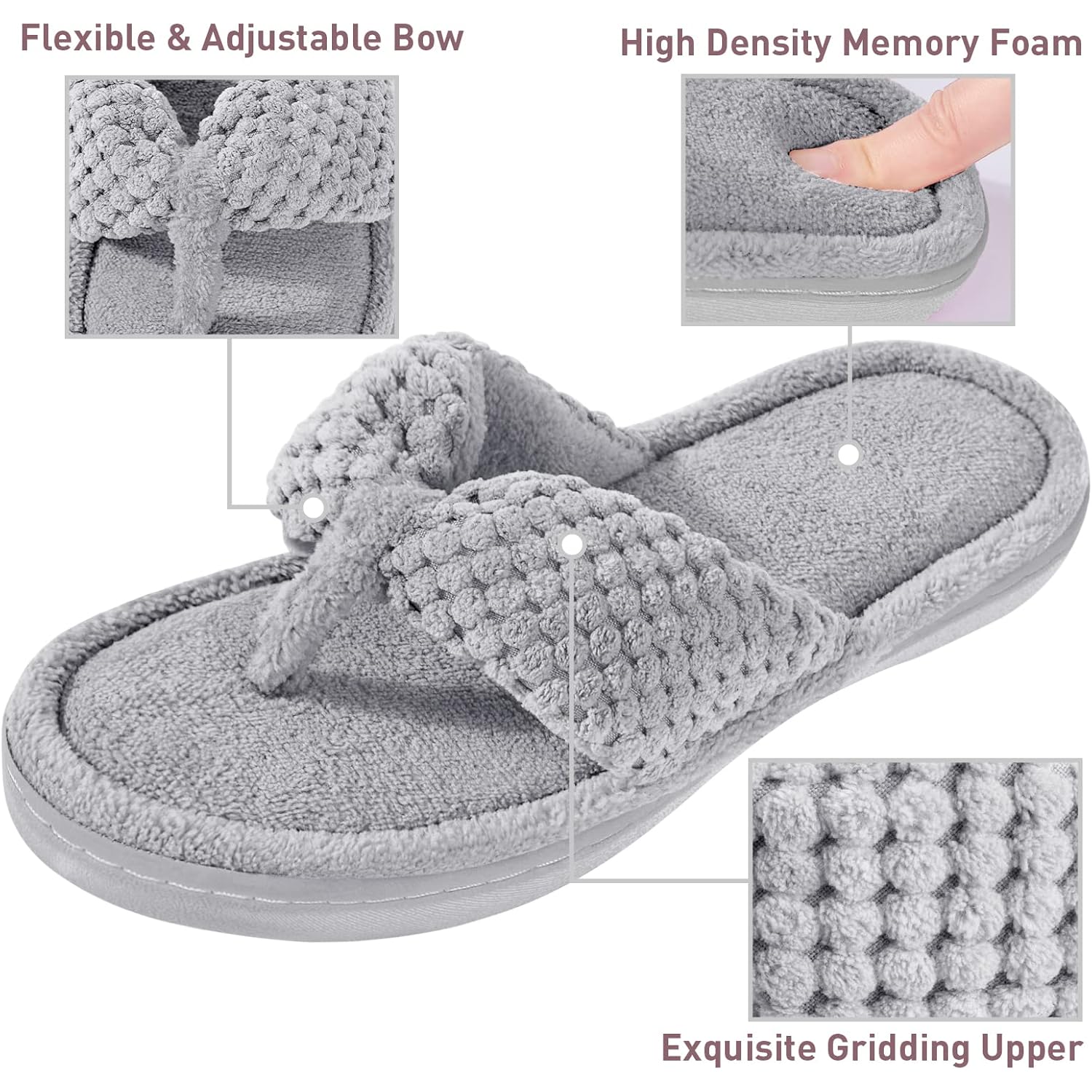 Women's Slippers Thong Grey
