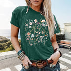 Women Graphic Tee Casual Floral T Shirts