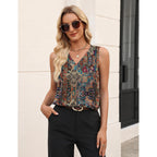 Zeagoo Women's Silk Satin Tank Tops V Neck Casual Camisoles Sleeveless Business Work Blouses Dressy Summer Shirts