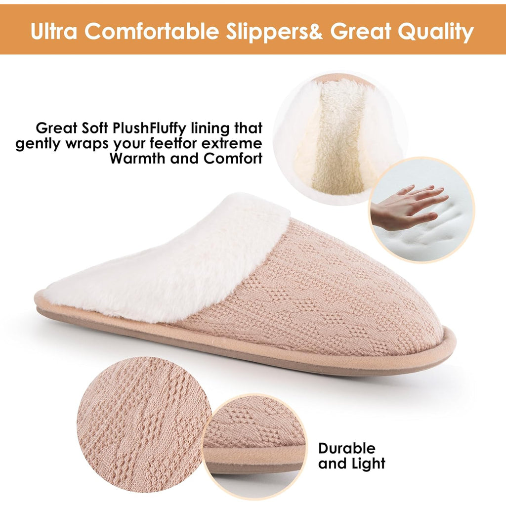 Women's Slippers Knit Beige