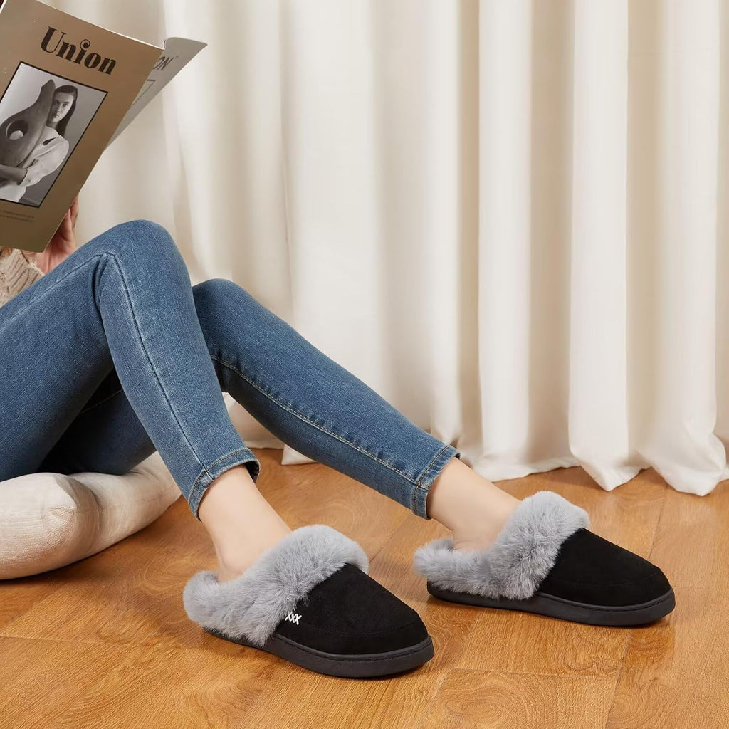 Women's Slippers Suede Black