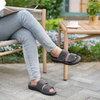 Women's Slippers Dual-Strap Dark Grey