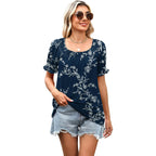 WIHOLL Womens Short Sleeve Square Neck Summer Tops Dressy Casual Blouses Trendy Clothes 2026