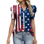 LOMON Spring Summer Tops for Women 2026 V Neck Puff Short Sleeve Tops Fashion Trendy Work Blouses Dressy Casual S-XXL