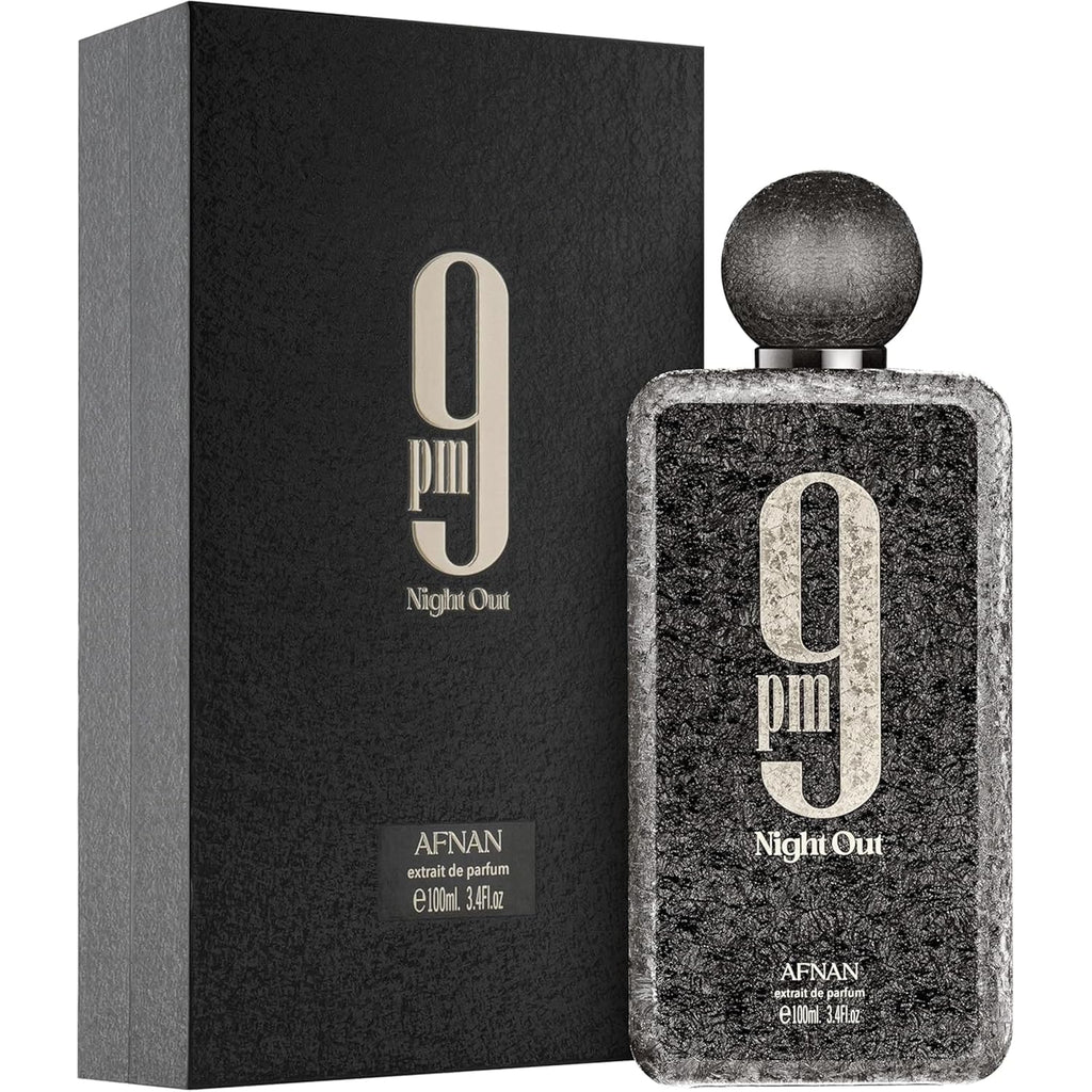 Afnan 9 PM Night Out Unisex Extrait de Parfum, 3.4 Fl. Oz