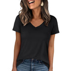 ANRABESS Womens Short Sleeve Tops Casual V Neck Wrinkle - Free Basic T Shirts Summer Cute Tee 2026 Spring Fashion Clothes