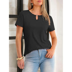 Women's Keyhole Neck T-Shirt Black