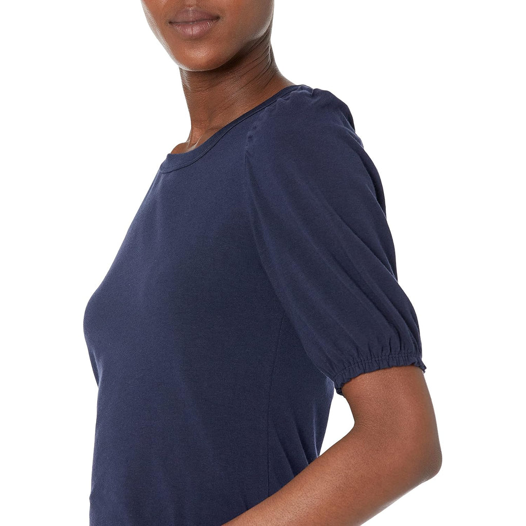 Amazon Essentials Women's Regular-Fit Twist Puff Sleeve Crewneck T-Shirt