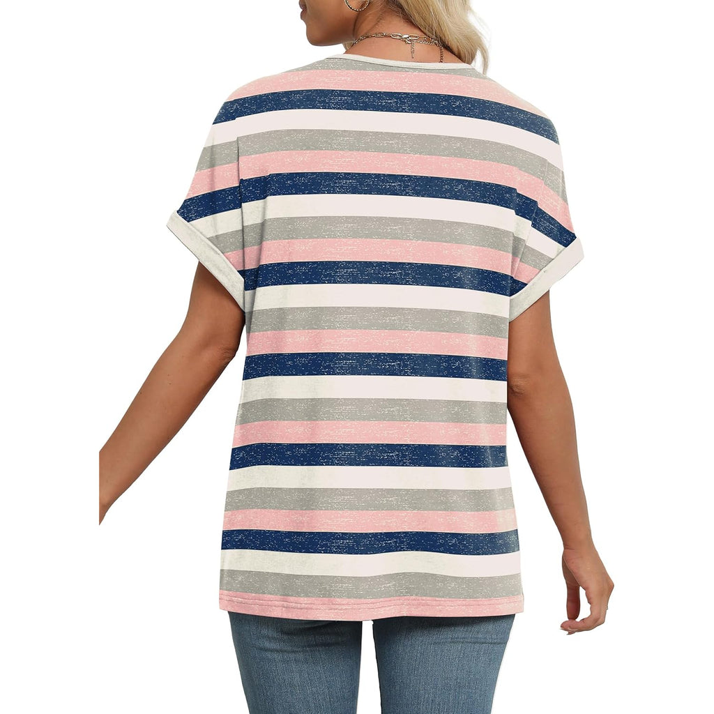 WIHOLL Womens Summer Tops Short Dolman Sleeve Shirts 2026 Fashion V Neck Outfits Clothes