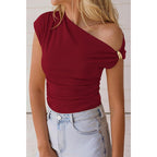 PRETTYGARDEN Womens Summer Off The Shoulder Crop Tops Ribbed Going Out Fitting T Shirts Trendy Spring Y2k Clothes 2026