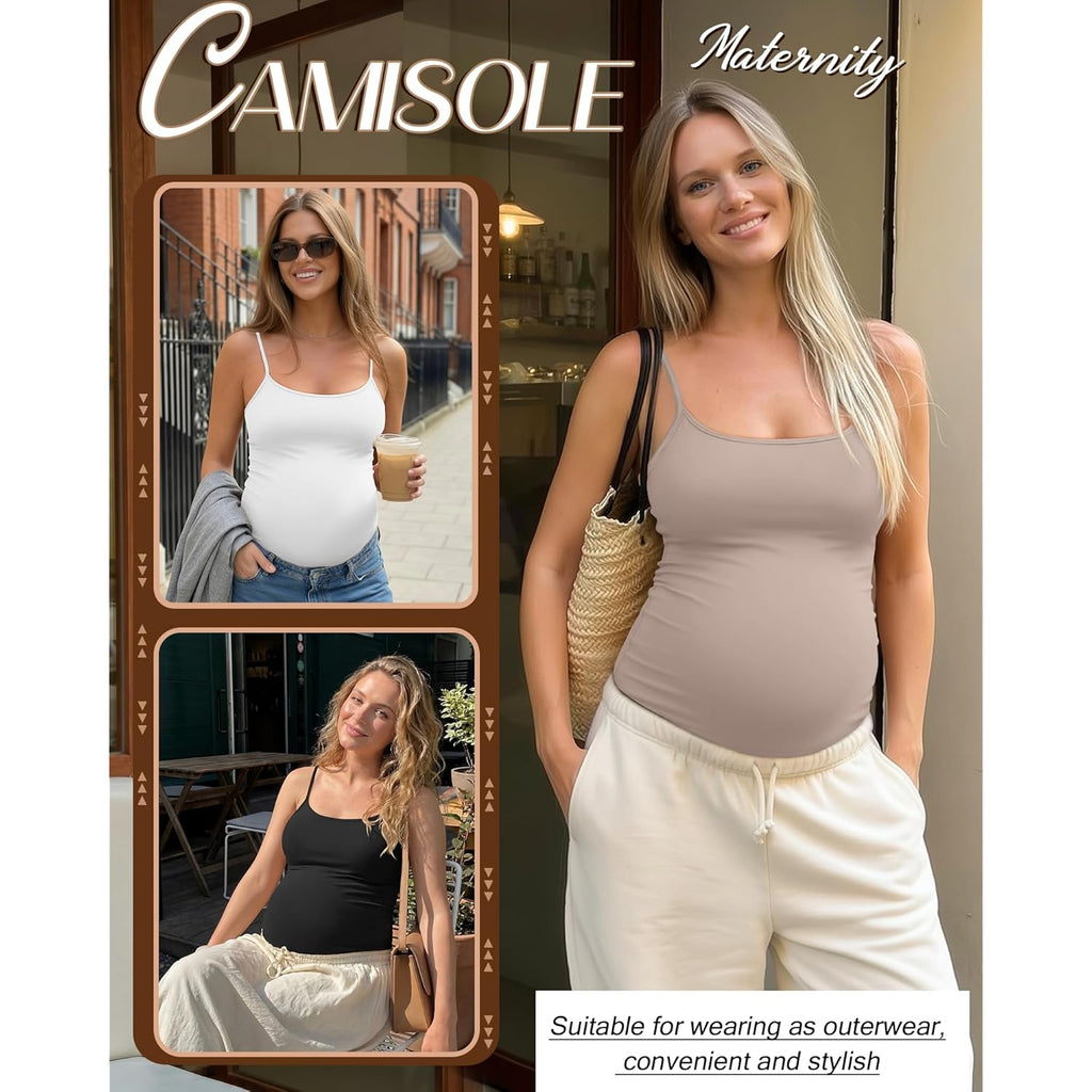 Women's Maternity Camisole Tank Top Nude/White/Black