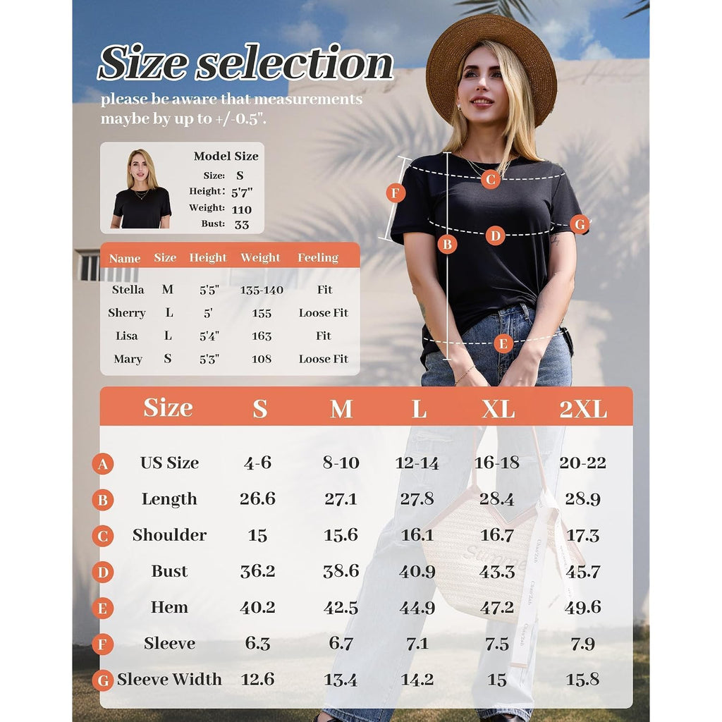 GAYHAY 3 Pack Womens T-Shirts - Short Sleeve Spring Summer Tops Crew Neck Trendy Casual Work Soft Basic Tees for Ladies 2026
