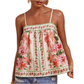 SOLY HUX Women's Boho Floral Cami Top Spaghetti Strap Sleeveless Vacation Summer Camisole